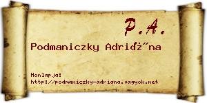 Podmaniczky Adriána névjegykártya