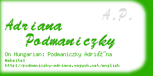 adriana podmaniczky business card